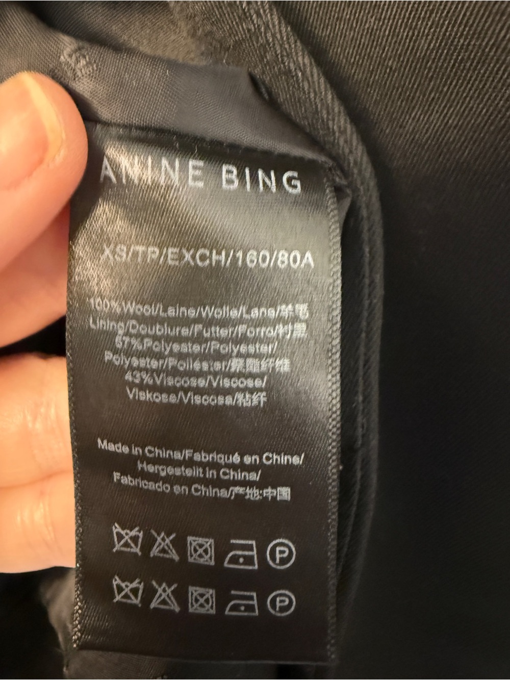 Anine Bing Quinn Oversized Wool Blazer Black Retail $550 Minimalist Chic Size XS - Picture 14 of 15